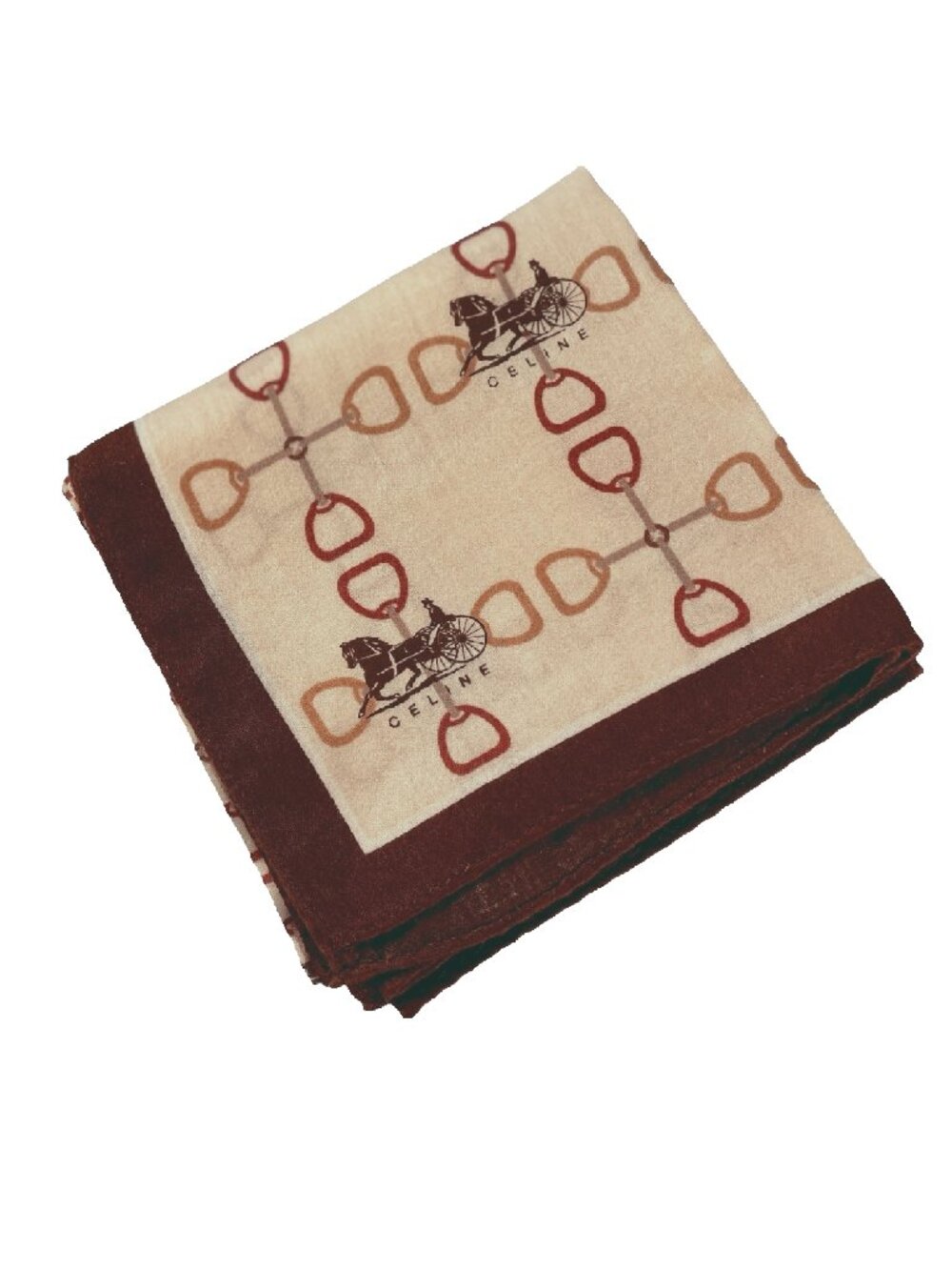 Celine Vintage Equestrian Cotton Scarf